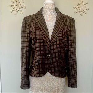NWT Rachel Zoe Brown Plaid Blazer/Jacket